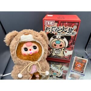 BB3 (Baby Three) I Am Not A Warrior Bear in Bear Cape with Paci pacifier